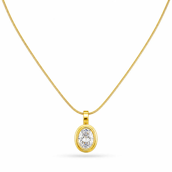 Emerald oval Pendant Necklace
