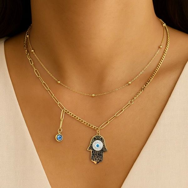 Hanging Hamsa Necklace
