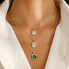 Emerald oval Pendant Necklace