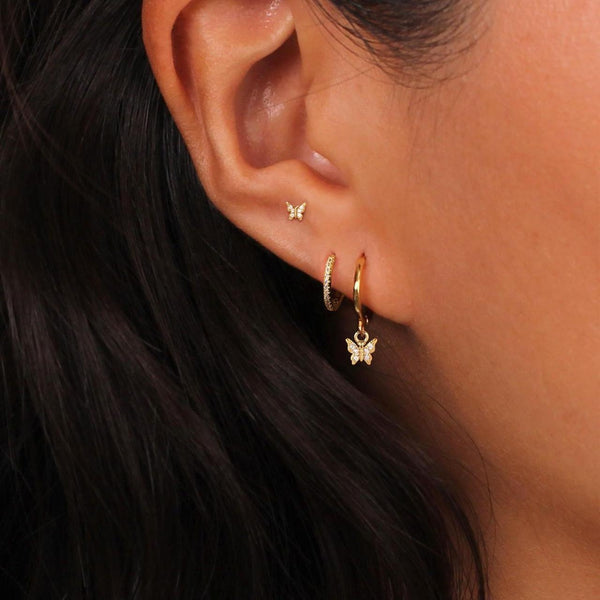 Golden Glimmerfly Earrings Set