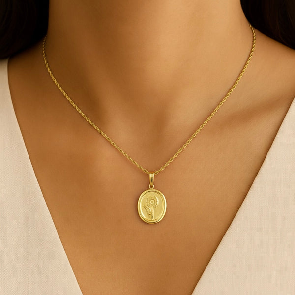 Rose Stamp Necklace