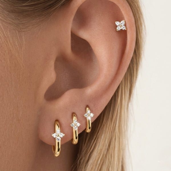 Minimal Luxe Floral Earring Set