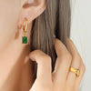 Emerald 2 in 1 hoop Earrings