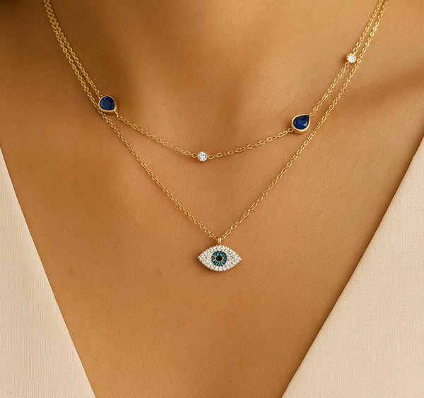 Evil eye double layer Necklace