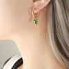 Emerald 2 in 1 hoop Earrings