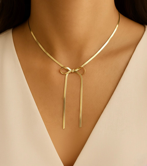 Hanging Bow Necklace