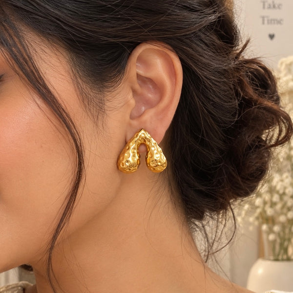 Gold Drops Stud Earrings