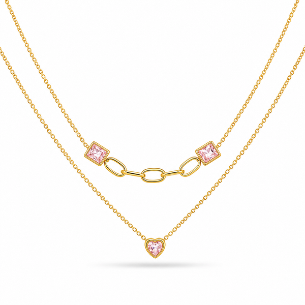 Heart Square LayerNecklace