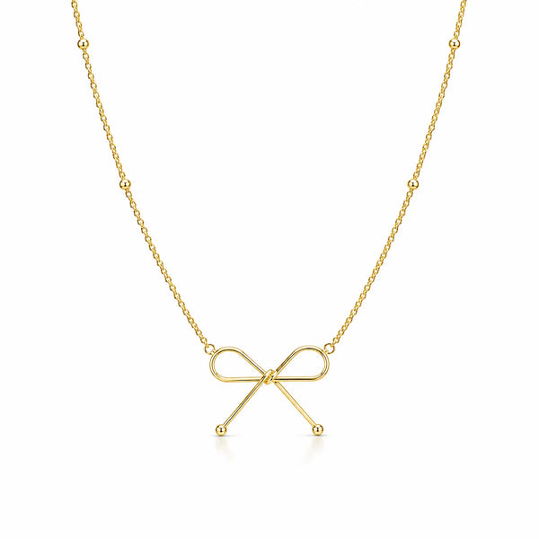 Hollow Bow Necklace