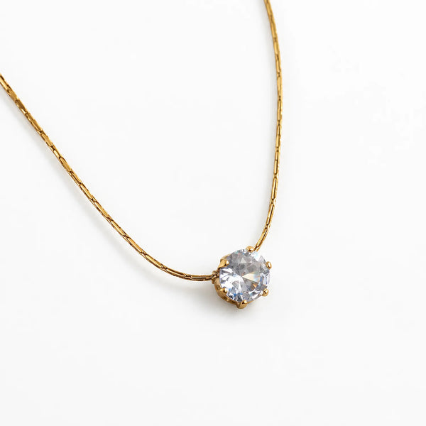 Round Solitaire Necklace