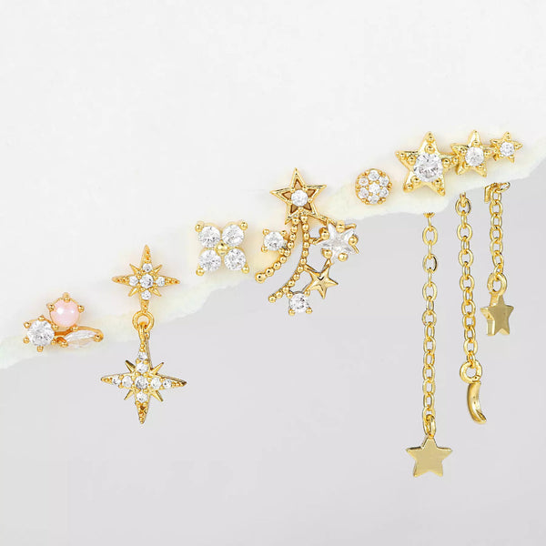 Orion Gold Mismatch Earring Set