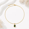Emerald oval Pendant Necklace