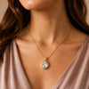 Emerald oval Pendant Necklace