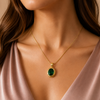 Emerald oval Pendant Necklace