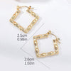 Bamboo texture Square Hoops Earrings