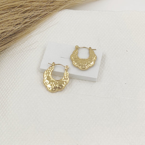 Flower print small Hoops Earrings