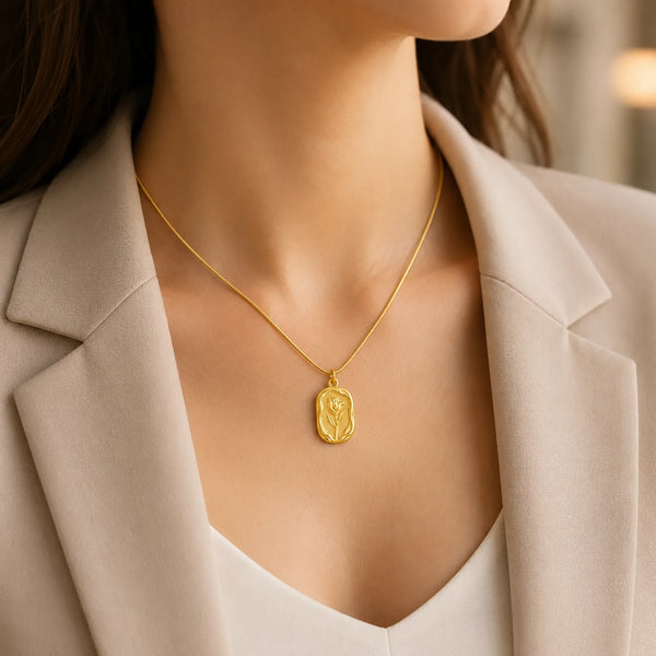 Rose Stamp Necklace