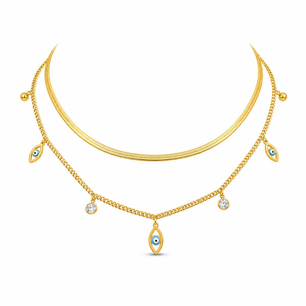 Evil eye Layersnake Chain Necklace