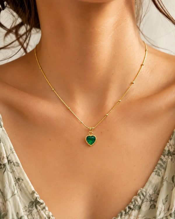 Emerald Heart Necklace