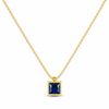 Square Single Stone Necklace