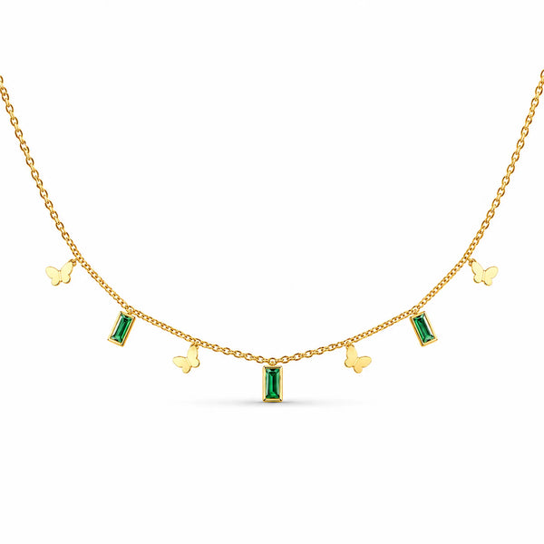 Butterfly Emerald Tanmaniya Necklace