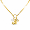 Heart Pearl Diamond Multi Charms Necklace