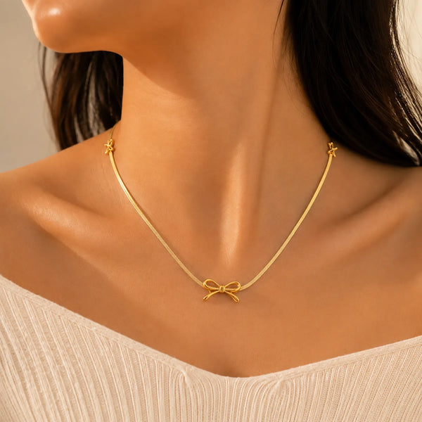 Bow Snake chain Necklace