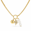 Heart Diamond Flower Multi Charms Necklace