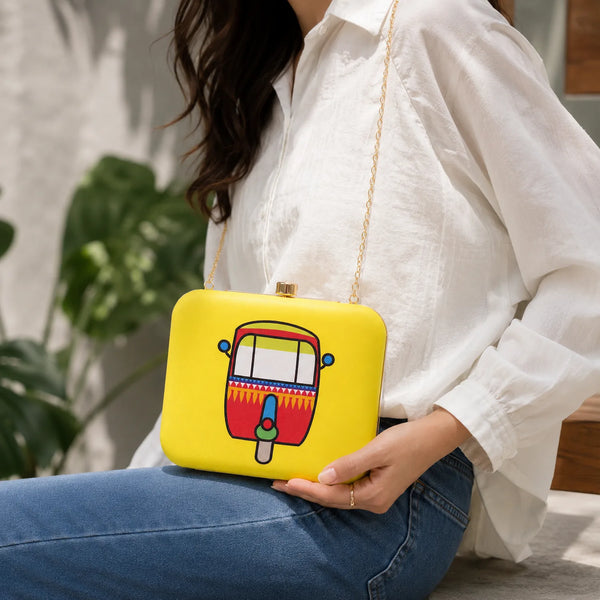 Scooter Print Clutch