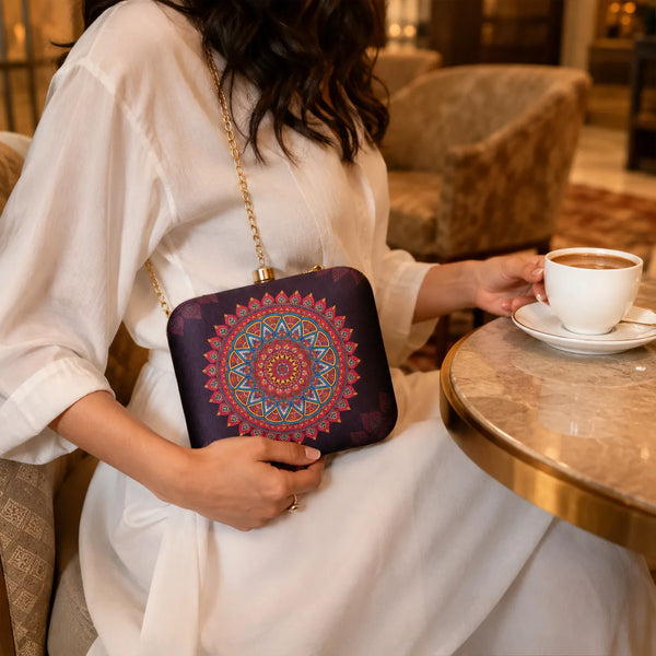 Mandala Print Clutch