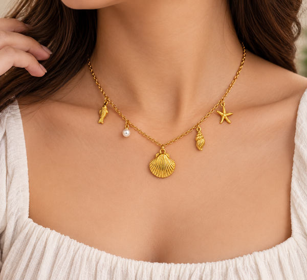 Shell Beach Charm Necklace
