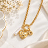 Heart Pearl Multi Charms Necklace