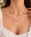 Double Layer White Stone Necklace