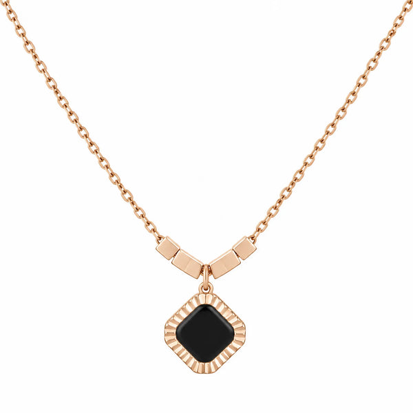 Black Coin cube Necklace