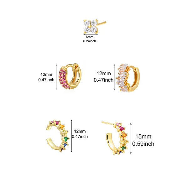 Aurora Gem Piercing Stack - Mismatch