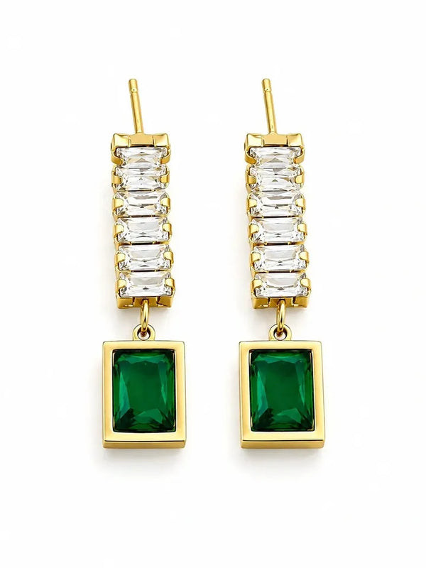 Emerald tennis Earrings