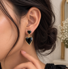 Black heart Earring