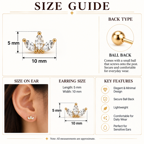 Lotus Trio Ball Back Stud