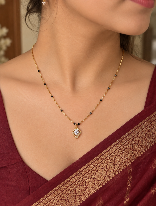 Aaradhya Teardrop Crystal Mangalsutra
