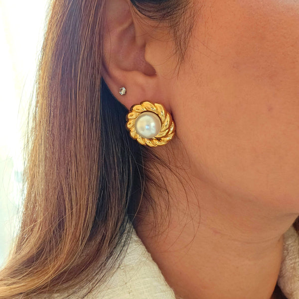 Twist Pearl Studs