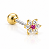 Ruby Floral Ball Back Stud