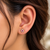 Ruby Floral Ball Back Stud