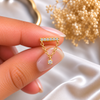 Crystal Chain Drop Ball Back Stud
