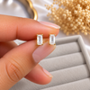Baguette Crystal Flat Back Studs