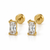 Baguette Crystal Flat Back Studs
