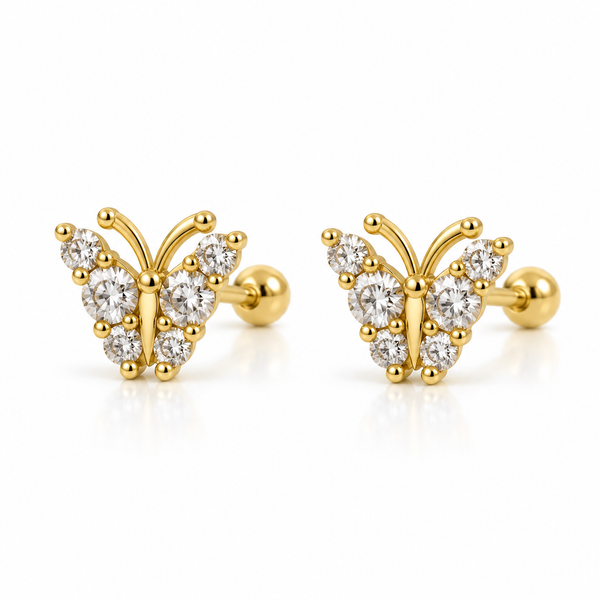 Butterfly Chain Stud Earrings