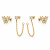 Butterfly Chain Stud Earrings
