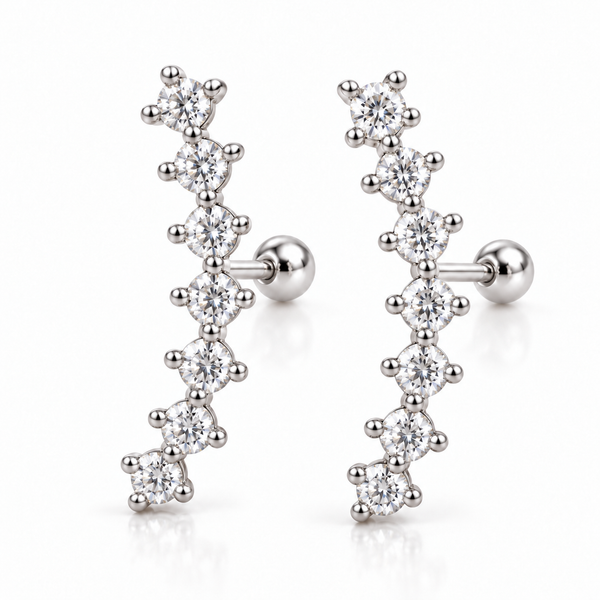 Crystal Line Ball Back Studs