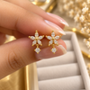 Crystal Daisy Drop Ball Back Studs