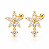 Crystal Daisy Drop Ball Back Studs